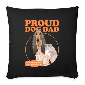Lévrier afghan papa chien papa cadeau - Housse de coussin décorative 45 x 45 cm - noir - Devant