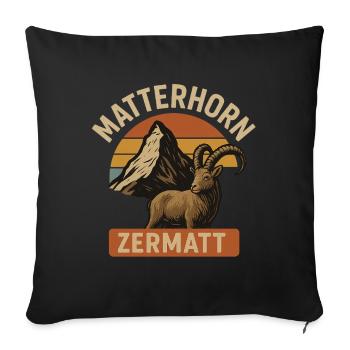 Matterhorn Zermatt Mountains Switzerland Alps Mountain - Sofa pillowcase 17,3'' x 17,3'' (45 x 45 cm) - black - Front