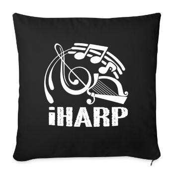 Harp Funny Harp - Sofa pillowcase 17,3'' x 17,3'' (45 x 45 cm) - black - Front