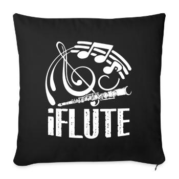 Flute Funny Flute - Sofa pillowcase 17,3'' x 17,3'' (45 x 45 cm) - black - Front