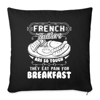 French Teacher So Touch - Sofa pillowcase 17,3'' x 17,3'' (45 x 45 cm) - black - Front