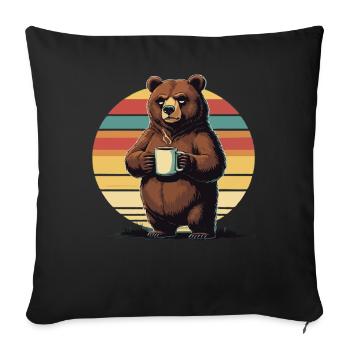 Grim Bear Coffee Mug Bears Coffee Tired - Sofa pillowcase 17,3'' x 17,3'' (45 x 45 cm) - black - Front