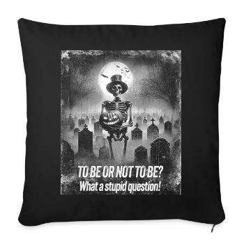 Vintage Skeleton Skull Graphic Tee - Sofa pillowcase 17,3'' x 17,3'' (45 x 45 cm) - black - Front