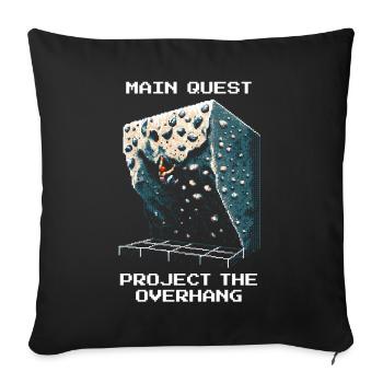 Projet : Porte-à-faux | Bloc Pixel Art - Housse de coussin décorative 45 x 45 cm - noir - Devant
