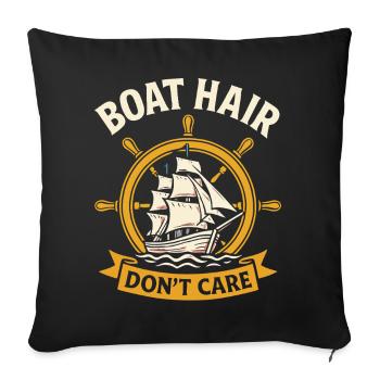 Boot Hair Don’t Care Dicton drôle - Housse de coussin décorative 45 x 45 cm - noir - Devant