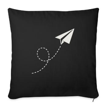 Paper Airplane – Minimalist Flight Design - Sofa pillowcase 17,3'' x 17,3'' (45 x 45 cm) - black - Front