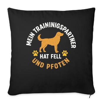 Dog Sport Agility Dog Training Partner Chemise - Housse de coussin décorative 45 x 45 cm - noir - Devant