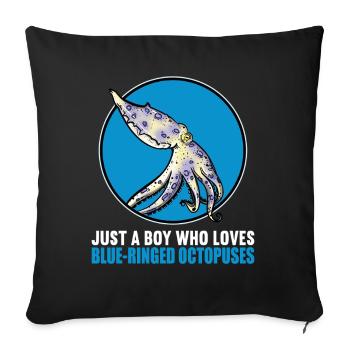 Blue Ringed Octopus Blaugeringelter Krake - Sofa pillowcase 17,3'' x 17,3'' (45 x 45 cm) - black - Front