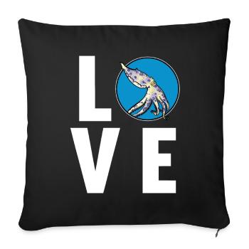 Blue Ringed Octopus Blaugeringelter Krake - Sofa pillowcase 17,3'' x 17,3'' (45 x 45 cm) - black - Front