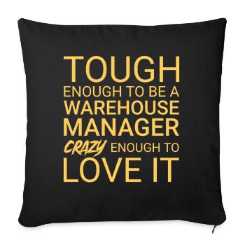 Gérant d’entrepôt Crazy - Housse de coussin décorative 45 x 45 cm - noir - Devant