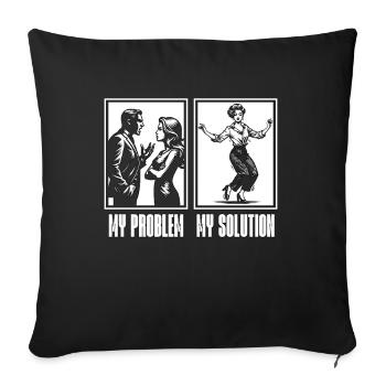 Dance Teacher My Problem My Pictogram Mom Dad - Sofa pillowcase 17,3'' x 17,3'' (45 x 45 cm) - black - Front