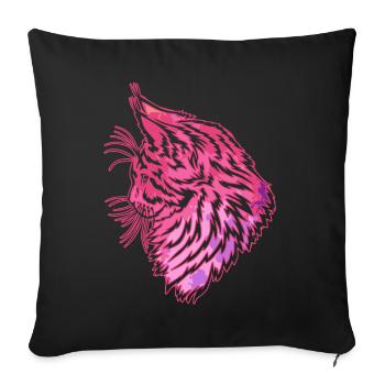 Cute Maine coon cat - Sofa pillowcase 17,3'' x 17,3'' (45 x 45 cm) - black - Front