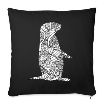 Prairie dog Floral Pattern - Sofa pillowcase 17,3'' x 17,3'' (45 x 45 cm) - black - Front