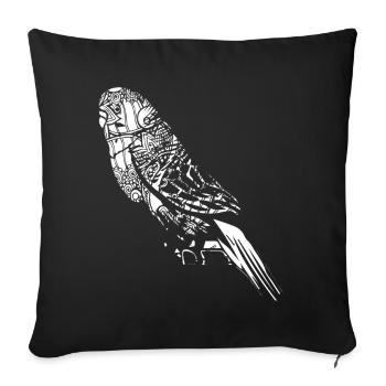 Parakeet Floral Pattern - Sofa pillowcase 17,3'' x 17,3'' (45 x 45 cm) - black - Front