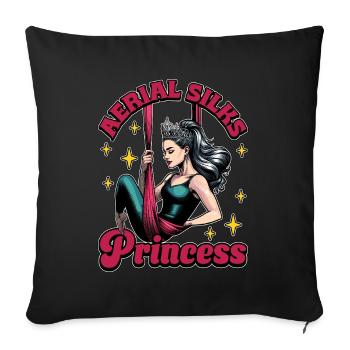Acro Danse Tissus Aériens Princesse Danse Acrobatique - Housse de coussin décorative 45 x 45 cm - noir - Devant