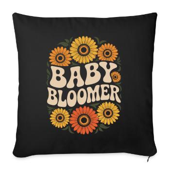 Jardin Bébé Bloomer Jardinier Disant Tournesols - Housse de coussin décorative 45 x 45 cm - noir - Devant