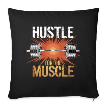 Bousculer pour les muscles Motivation pour la musculation - Housse de coussin décorative 45 x 45 cm - noir - Devant