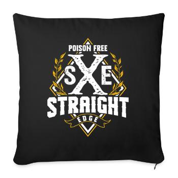 Straight Edge Végétalien, Anti-drogue, Punk - Housse de coussin décorative 45 x 45 cm - noir - Devant