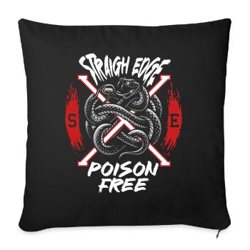 Straight Edge Végétalien, Anti-drogue, Punk - Housse de coussin décorative 45 x 45 cm - noir - Devant