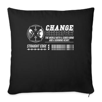 Straight Edge Végétalien, Anti-drogue, Punk - Housse de coussin décorative 45 x 45 cm - noir - Devant