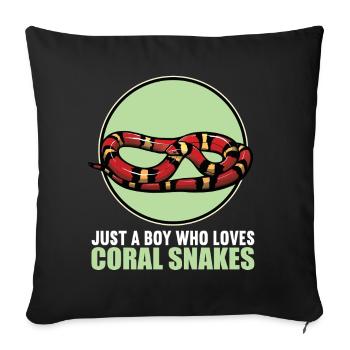 Coral snakes Coral snake - Sofa pillowcase 17,3'' x 17,3'' (45 x 45 cm) - black - Front