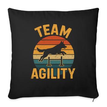Dog Sport Agility Tournament Fun Exercise Dog - Sofa pillowcase 17,3'' x 17,3'' (45 x 45 cm) - black - Front
