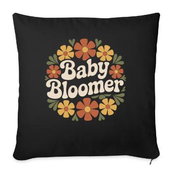 Jardin Bébé Bloomer Jardinier Disant Tournesols - Housse de coussin décorative 45 x 45 cm - noir - Devant