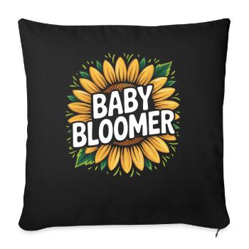 Garden Baby Bloomer Gardener Saying Sunflowers - Sofa pillowcase 17,3'' x 17,3'' (45 x 45 cm) - black - Front