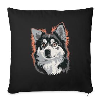 Stunning Husky Portrait in Vivid Colors - Sofa pillowcase 17,3'' x 17,3'' (45 x 45 cm) - black - Front