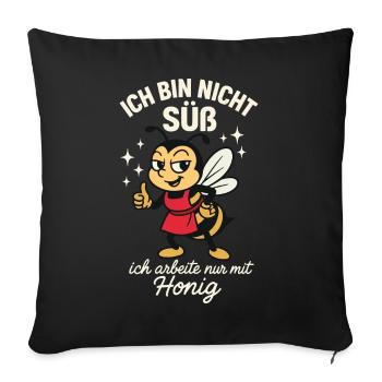 abeilles apiculteur je ne suis pas sucré chérie - Housse de coussin décorative 45 x 45 cm - noir - Devant