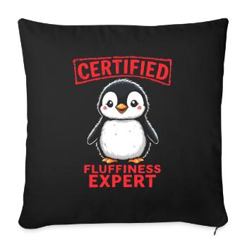 Chemise de nuit pingouin chemise de nuit pyjama cadeau - Housse de coussin décorative 45 x 45 cm - noir - Devant
