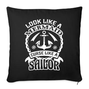 Sailor Curse Like A Sailor - Sofa pillowcase 17,3'' x 17,3'' (45 x 45 cm) - black - Front