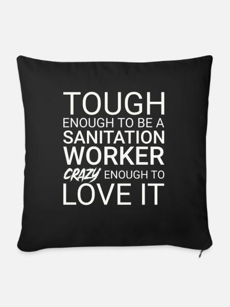 Sanitation worker Crazy - Sofakissenbezug 45 x 45 cm - Schwarz