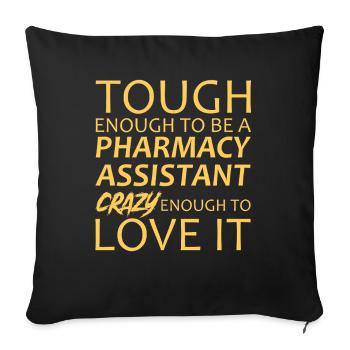 Pharmacy assistant Crazy - Sofa pillowcase 17,3'' x 17,3'' (45 x 45 cm) - black - Front