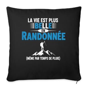Life is more beautiful in Hiking humor gift - Sofa pillowcase 17,3'' x 17,3'' (45 x 45 cm) - black - Front