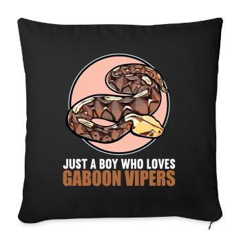 Gabon Vipers Gabon Vipers - Sofa pillowcase 17,3'' x 17,3'' (45 x 45 cm) - black - Front