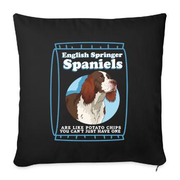 English Springer Spaniel Dog Owner Gifts - Sofa pillowcase 17,3'' x 17,3'' (45 x 45 cm) - black - Front