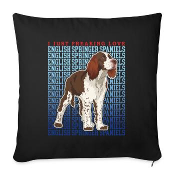 English Springer Spaniel Dog Lover Gifts - Sofa pillowcase 17,3'' x 17,3'' (45 x 45 cm) - black - Front