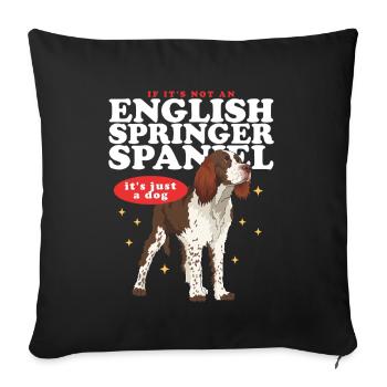 English Springer Spaniel Gift - Sofa pillowcase 17,3'' x 17,3'' (45 x 45 cm) - black - Front