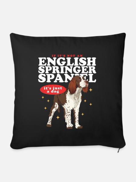 English Springer Spaniel Geschenk - Sofakissenbezug 45 x 45 cm - Schwarz