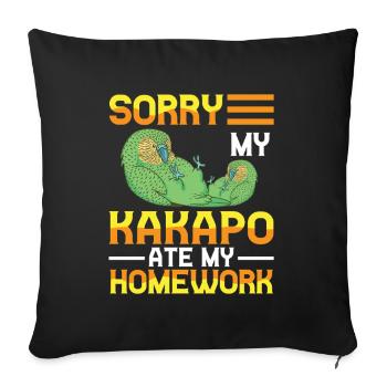Kakapo Homework Eaten New Zealand Kakapo - Sofa pillowcase 17,3'' x 17,3'' (45 x 45 cm) - black - Front