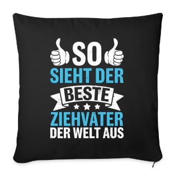 This is what the best foster father in the world looks like - Sofa pillowcase 17,3'' x 17,3'' (45 x 45 cm) - black - Front
