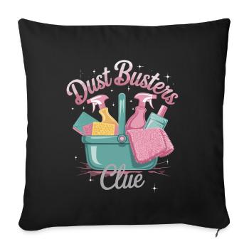 Nettoyage du club Dust Busters et design amusant pour - Housse de coussin décorative 45 x 45 cm - noir - Devant