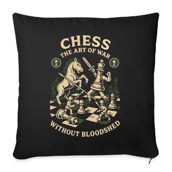 Chess Art Design Funny Saying for Board Game - Sofa pillowcase 17,3'' x 17,3'' (45 x 45 cm) - black - Front