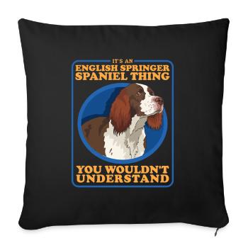 English Springer Spaniel Hund Geschenke - Sofakissenbezug 45 x 45 cm - Schwarz - Vorne