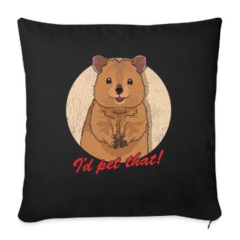 Quokka Short-tailed Kangaroo Quokka's Gift - Sofa pillowcase 17,3'' x 17,3'' (45 x 45 cm) - black - Front