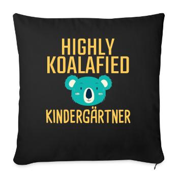 Kindergarten Teacher Koalafied - Sofa pillowcase 17,3'' x 17,3'' (45 x 45 cm) - black - Front