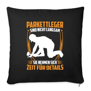 Parquet layer is slow floor layer - Sofa pillowcase 17,3'' x 17,3'' (45 x 45 cm) - black - Front
