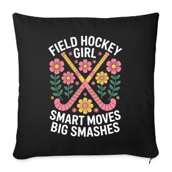 Field Hockey Saying Girl Joke Field Hockey Gift - Sofa pillowcase 17,3'' x 17,3'' (45 x 45 cm) - black - Front