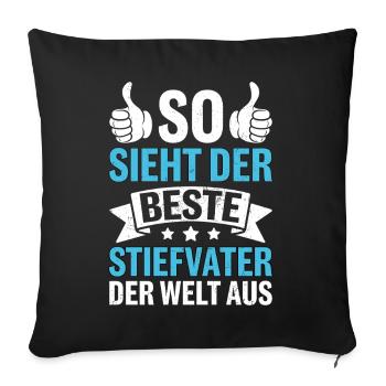 This is what the best stepfather in the world looks like - Sofa pillowcase 17,3'' x 17,3'' (45 x 45 cm) - black - Front